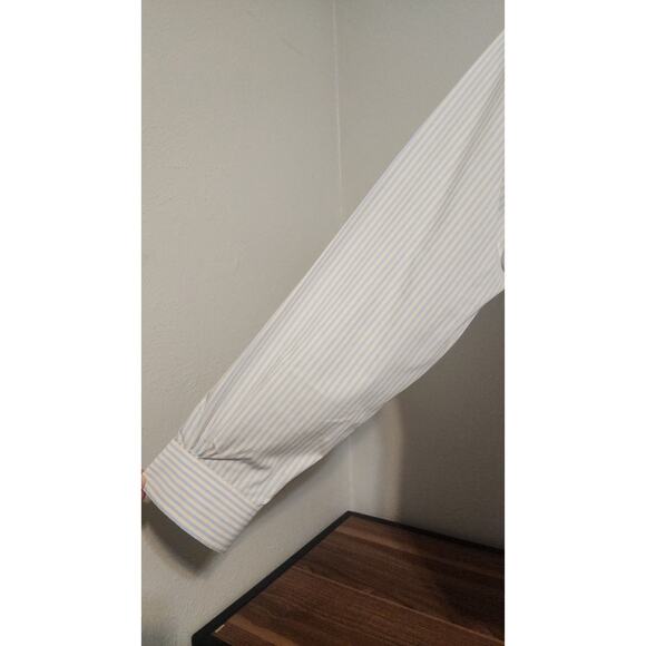 Brooks Brothers 1818 Slim Fit S 16 4/5 Button-up Blue/Yellow Stripe Cotton Shirt - Picture 4 of 6